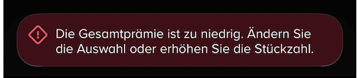 Prämie zu niedrig